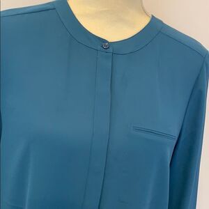 Hidden Button down Blouse (Blue Topaz)